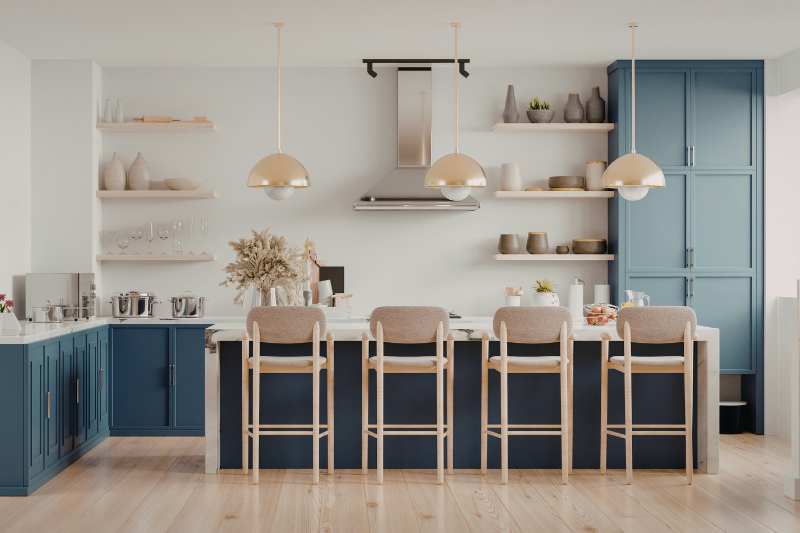 מטבח מהחלומות - האם מטבח תכלת מעושן הוא הפתרון לעיצוב החלומות שלך?